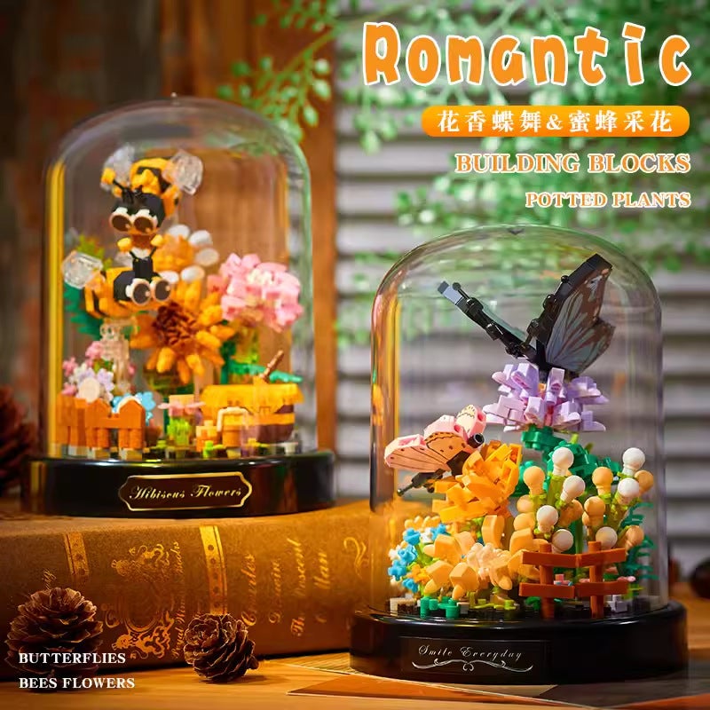 Beiludi Furong Lily Of The Valley Dustproof Eternal Building Blocks Flower Puzzle Assembly Small Particle Desktop Ornaments Small Gift - Image 2